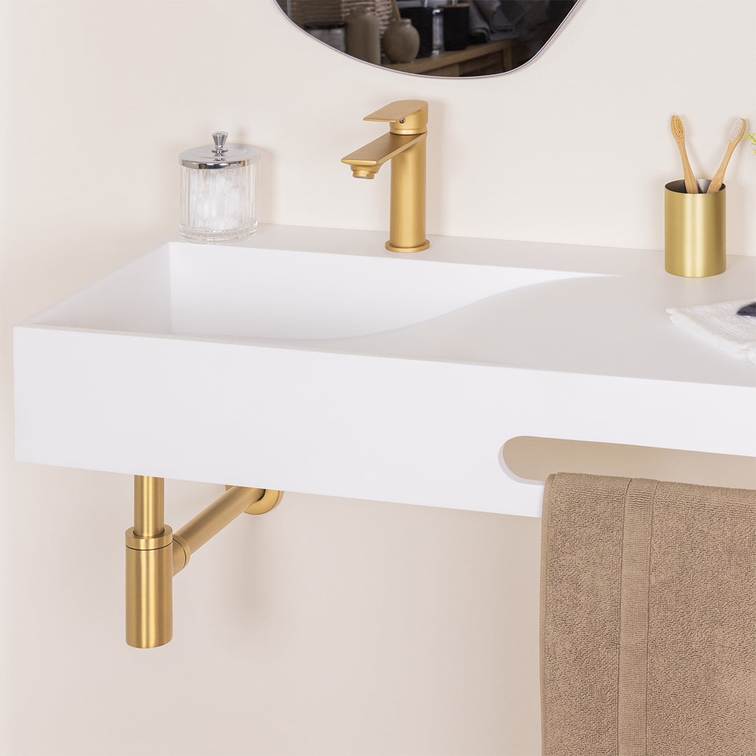 Sifón de latón para lavabo