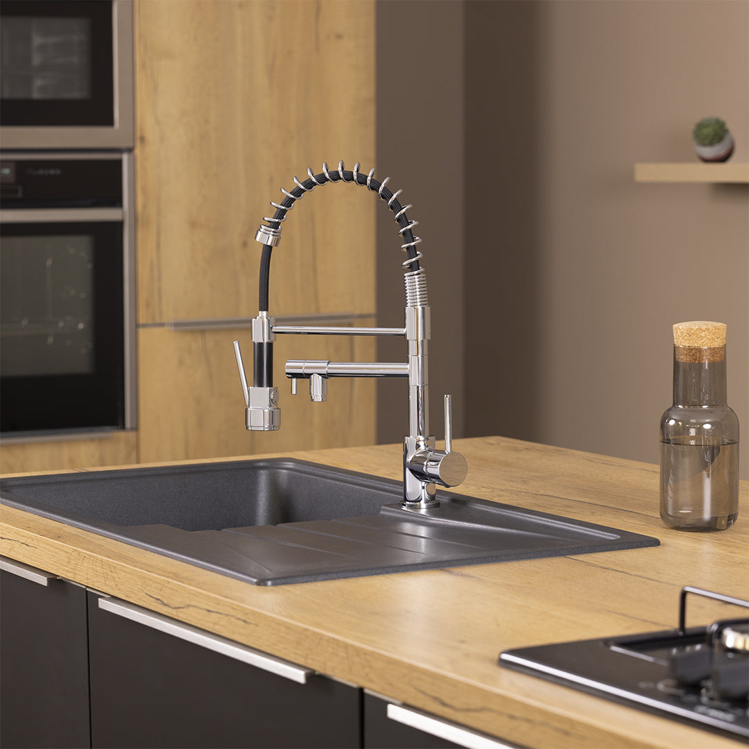 Grifo de cocina doble caño OASIS