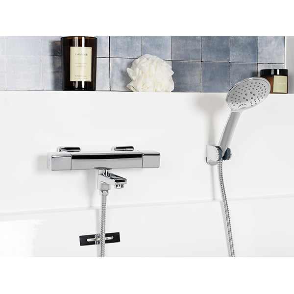 Soporte de pared para ducha con cremallera cromado