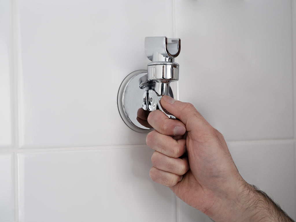 Soporte ducha de manos ajustable con ventosa cromado