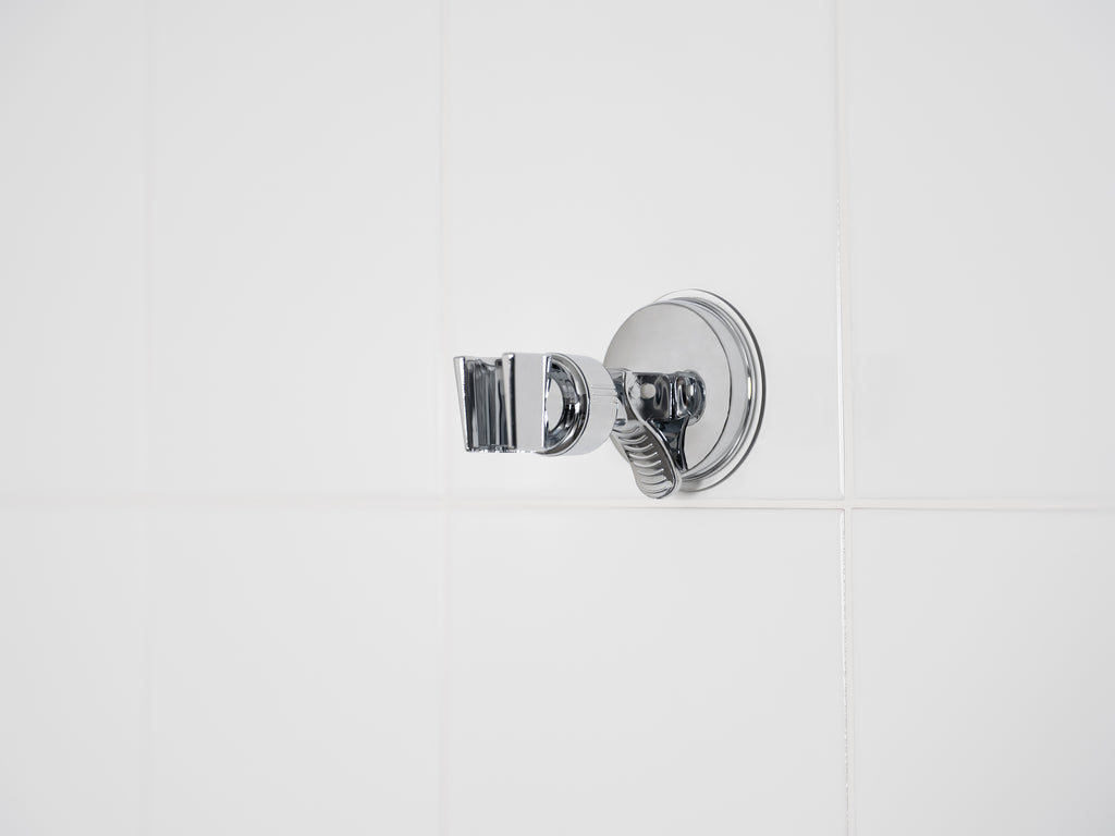 Soporte ducha de manos ajustable con ventosa cromado