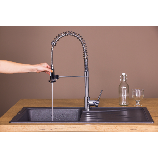Grifo mezclador de cocina con caño alto orientable BAYA