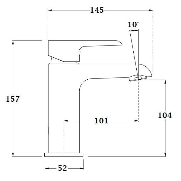 Mezclador monomando de lavabo cromado