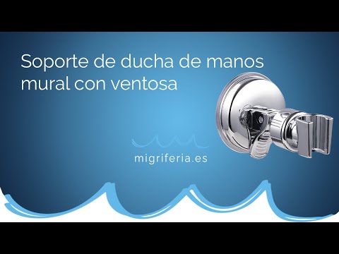 Soporte ducha de manos ajustable con ventosa cromado