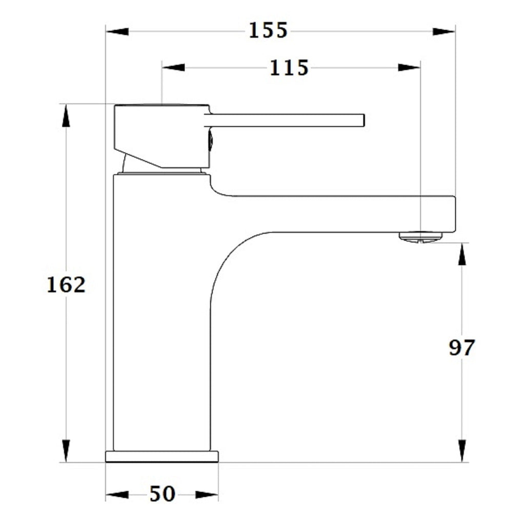 Grifo lavabo monomando ANCUZ Gris metálico dimensiones