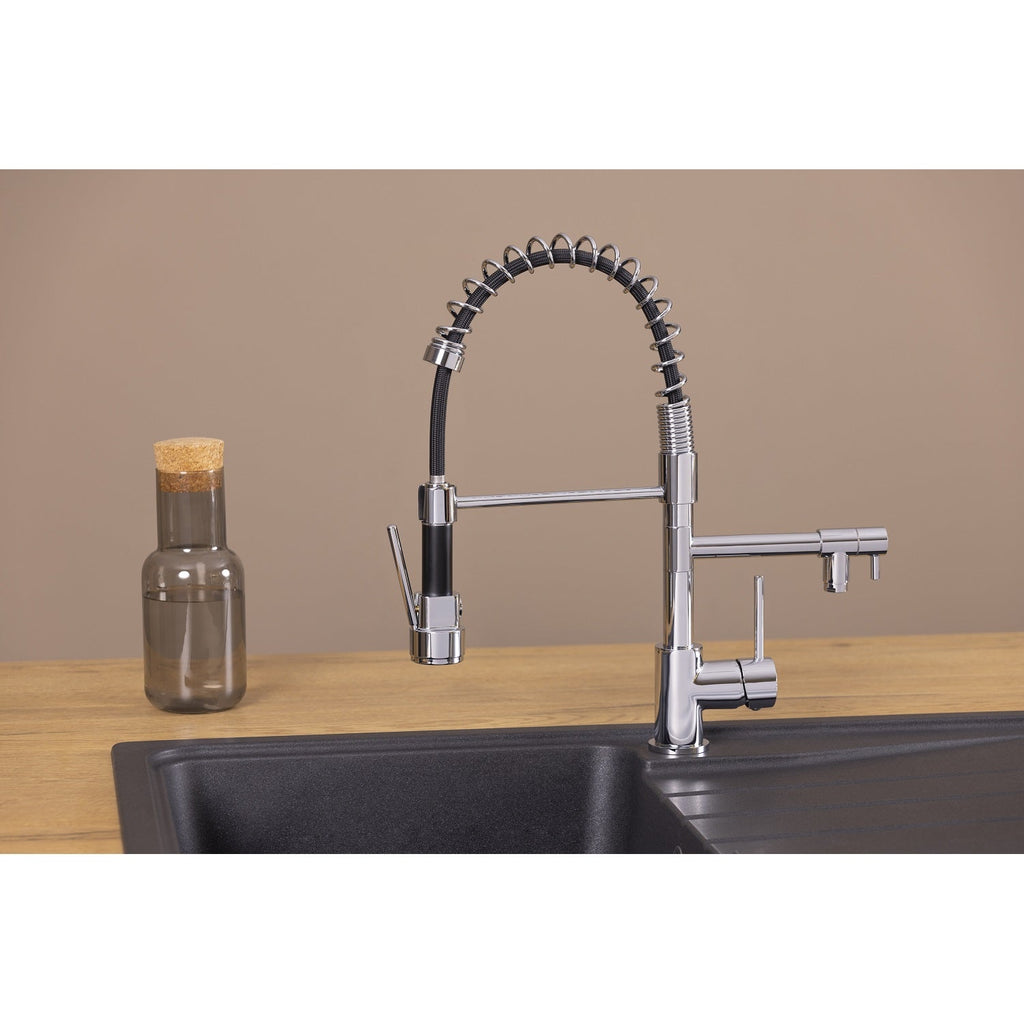 OASIS grifo de cocina doble caño cromado
