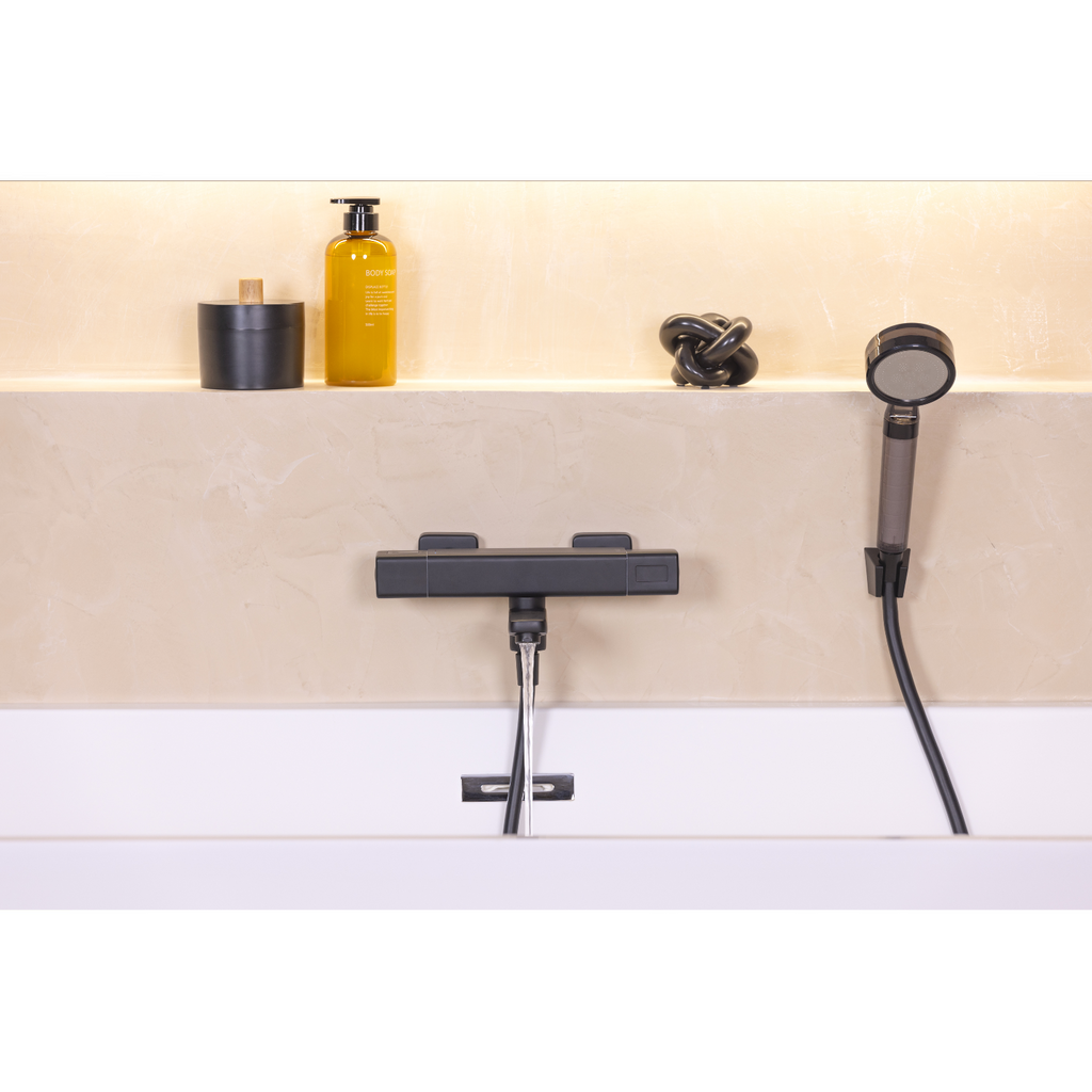 grifo termostático bañera CUARTO negro